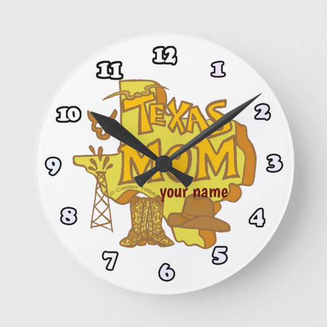 Texas Mom  Round Clock (Front)
