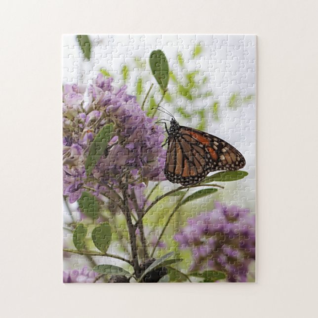Texas Monarch Butterfly | Mountain Laurel Flower Jigsaw Puzzle (Vertical)