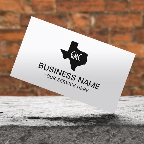 Texas Monogram Logo Plain Minimalist Business Card