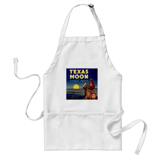 Texas Moon Citrus Fruit Crate Label Adult Apron (Front)