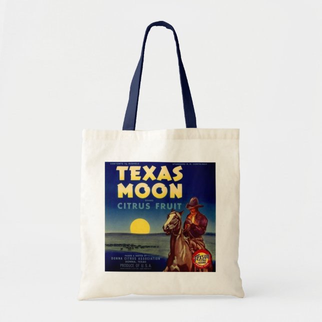 Texas Moon Citrus Fruit Crate Label Tote Bag (Front)