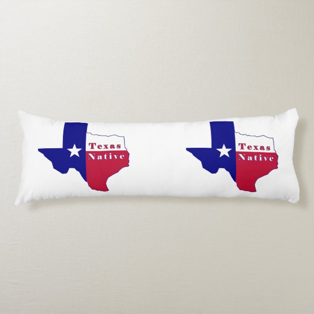 Texas Native Flag Map Body Pillow (Front)