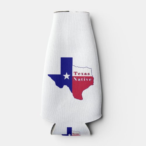 Texas Native Flag Map Bottle Cooler