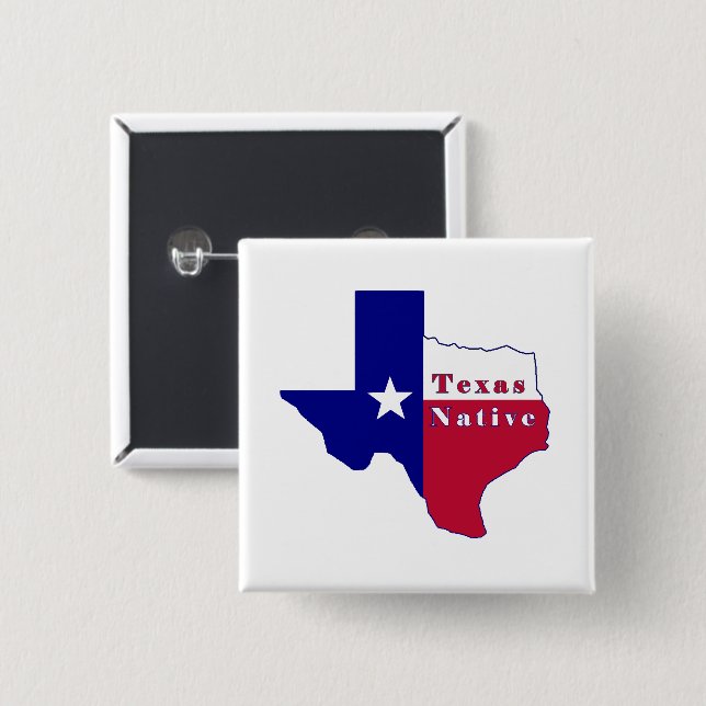 Texas Native Flag Map Button (Front & Back)