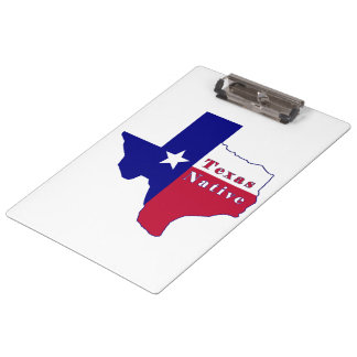 Texas Native Flag Map Clipboard