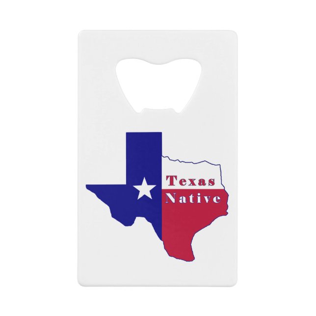 Texas Native Flag Map Credit Card Bottle Opener (Front)