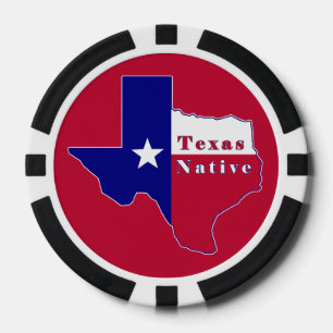 Texas Native Flag Map Poker Chips