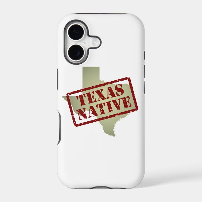 Texas Native Stamped on Map Iphone Case (Back)