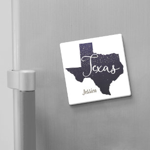 Texas Night Stars State Shape Magnet