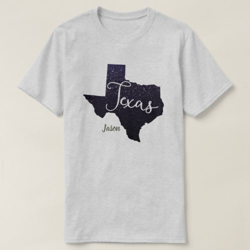 Texas Night Stars State Shape T_Shirt