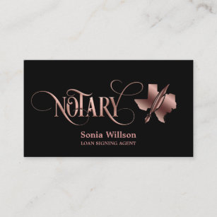 Texas Notary Loan Signing Agent Modern Blush Pink  Business Card