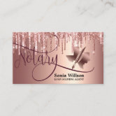 Texas Notary Loan Signing Agent Modern Blush Pink  Business Card