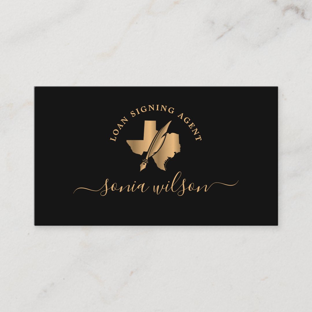 Texas Notary Loan Signing Agent Modern Typography Business Card Zazzle
