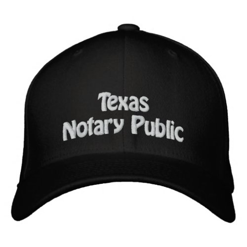 Texas Notary Public Embroidered Baseball Cap