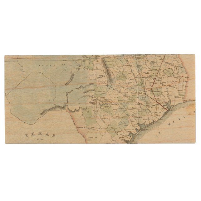 Texas of the United States of America Wood Flash Drive (Front)