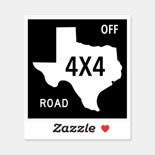 Texas Off Road Truck Sign Sticker