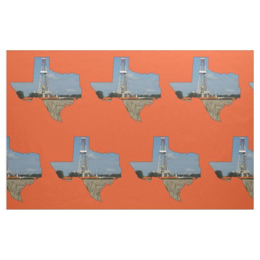 Texas Oil  Gas Rig  Print Fabric  9" Square