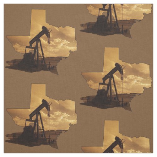 Texas Oil  Pump Jack Print Fabric  45 Square