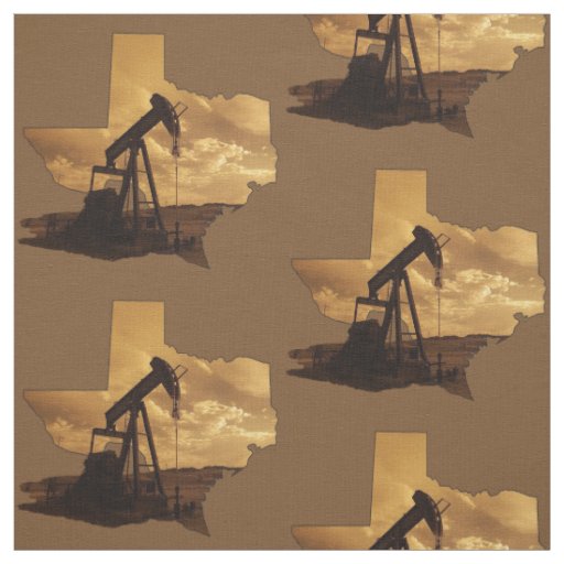 Texas Oil  Pump Jack Print Fabric  4.5" Square