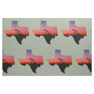 Texas Oil  Pump Jack Print Fabric  9" Square