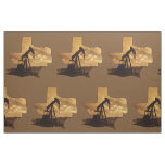 Texas Oil  Pump Jack Print Fabric  9" Square