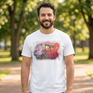 Texas Oil Pumpjack: Lone Star State Heritage Art T-Shirt