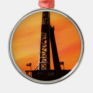Texas Oil Rig Metal Ornament