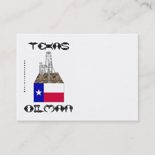 Customizable Texas Oilman,Business Cards,Oil,Gas,Rig,Flag