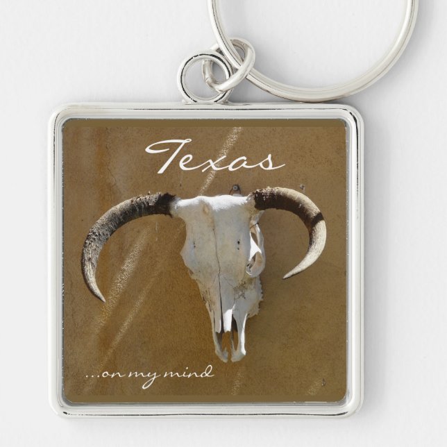 Texas on my mind/Longhorn Skull Keychain (Front)