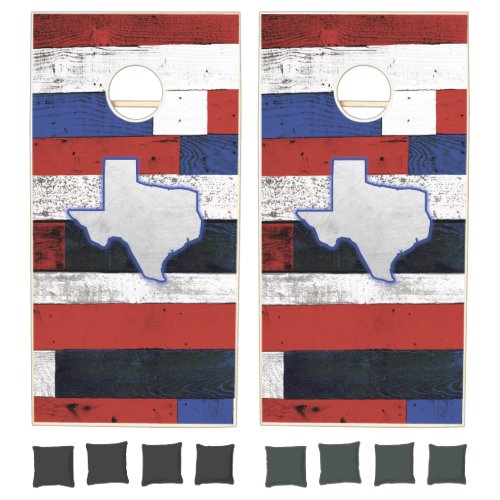 Texas on Wooden Boards Cornhole Set