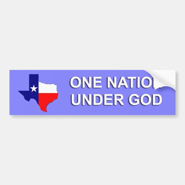 Texas - One Nation Under God Bumper Sticker (Front)