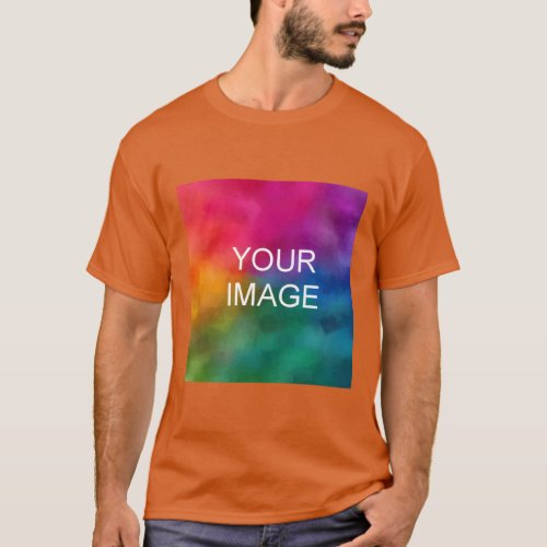 Texas Orange Color Custom Add Image Logo T_Shirt