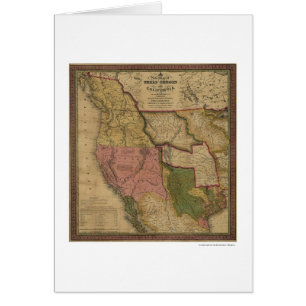 Texas, Oregon & California Map - 1846 Cards