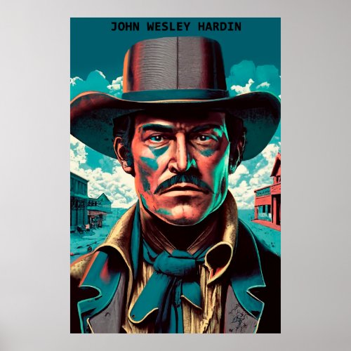 Texas Outlaw John Wesley Hardin Poster