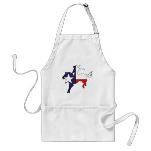 Texas outline bucking horse cowboy flag adult apron