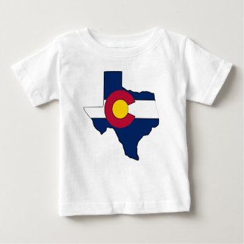 Texas Outline Colorado Flag Baby Sleeveless Dress Baby T-shirt by ColoradoCreativity at Zazzle