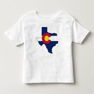 Texas outline Colorado flag toddler tshirt