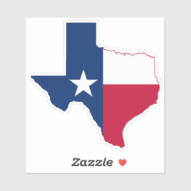Texas Outline Shape Flag Sticker (Sheet)