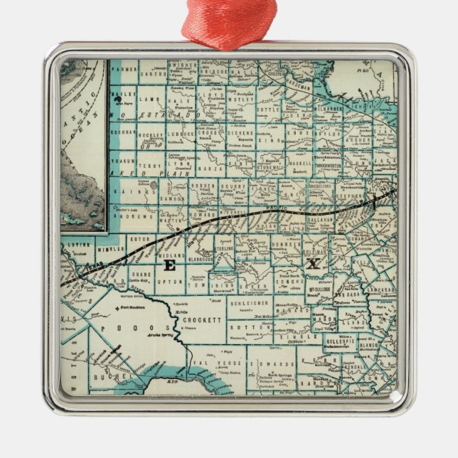 Texas Pacific Railway Metal Ornament (Front)