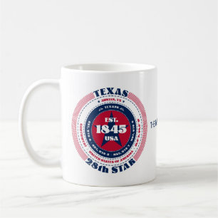 Texas Patriotic Circular Monogram Mug