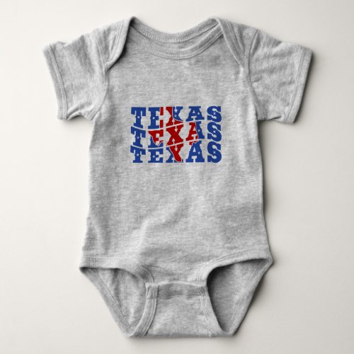 Texas Patriotic State Love USA Baby Bodysuit