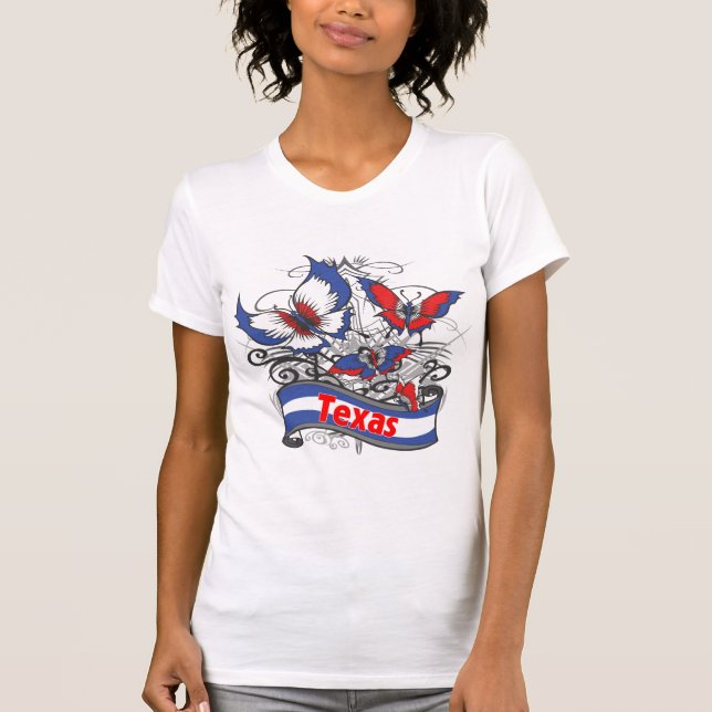 Texas Patriotism Butterfly T-Shirt (Front)