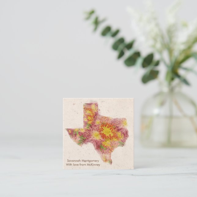 Texas Personalized Zinnia Note Card (Standing Front)