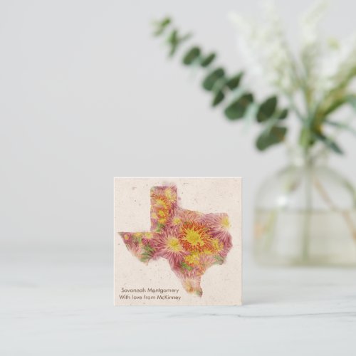 Texas Personalized Zinnia Note Card
