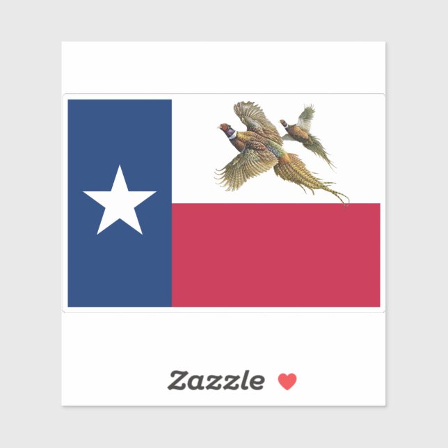 Texas Pheasant Flag Sticker (Sheet)