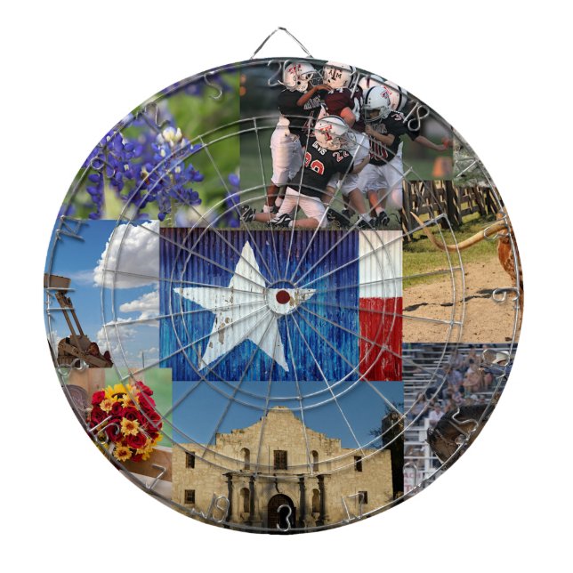 Texas Photo Mosaic Dart Board (Front)