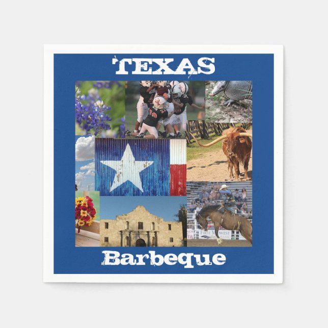 Texas Photo Mosaic  Napkins (Front)