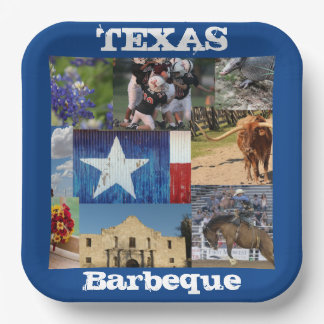 Texas Photo Mosaic  Paper Plates