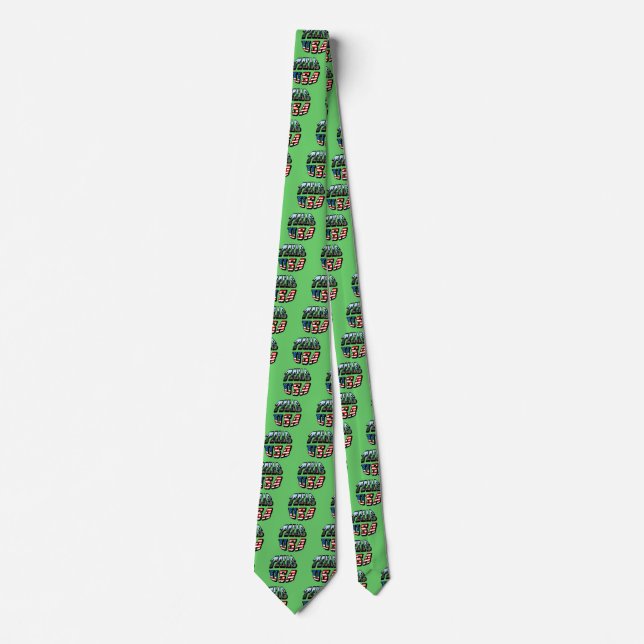 Texas Picture and Flag Text Neck Tie (Front)