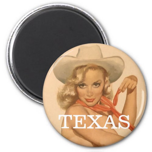 TEXAS Pin Up Girl Refrigerator Magnet